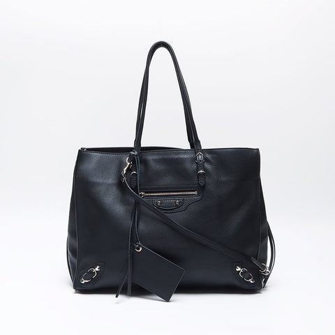 BALENCIAGA Paper Leather Tote Bag black WS14078