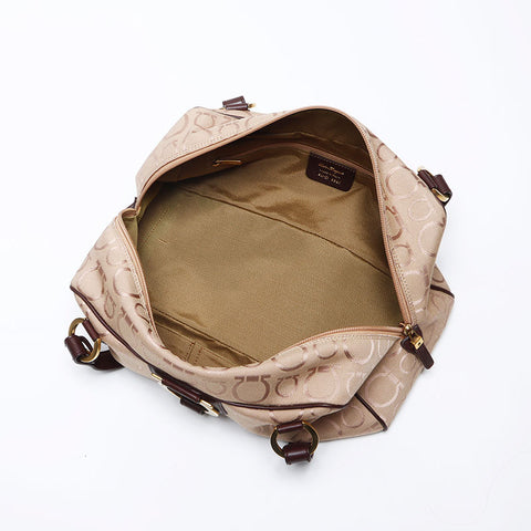 Salvatore Ferragamo Gancini canvas Shoulder Bag beige WS14080