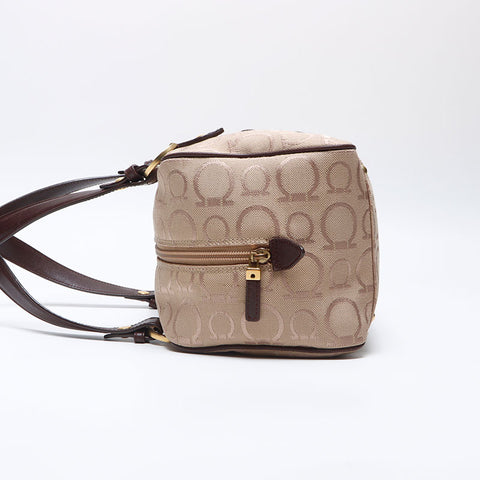 Salvatore Ferragamo Gancini canvas Shoulder Bag beige WS14080