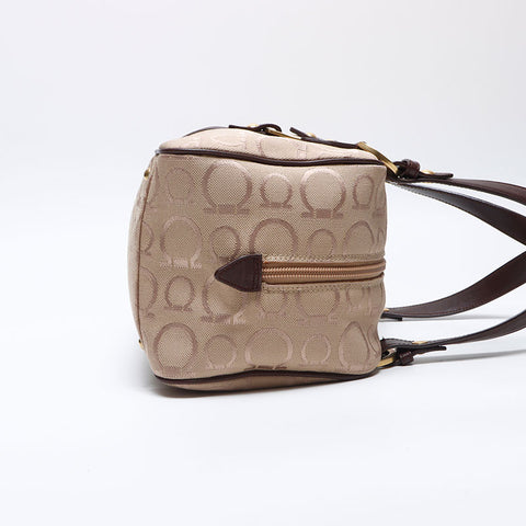 Salvatore Ferragamo Gancini canvas Shoulder Bag beige WS14080