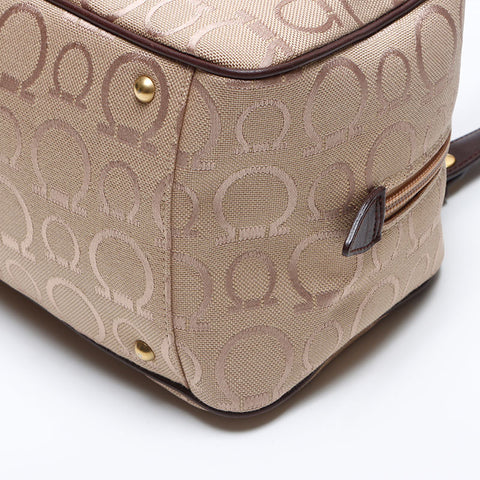 Salvatore Ferragamo Gancini canvas Shoulder Bag beige WS14080