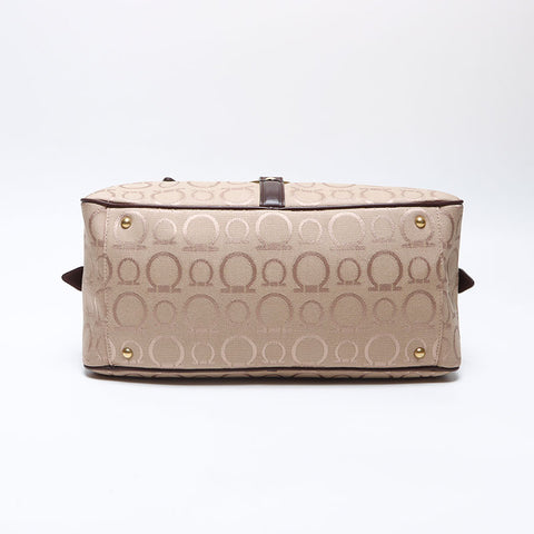 Salvatore Ferragamo Gancini canvas Shoulder Bag beige WS14080
