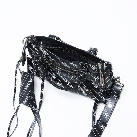 BALENCIAGA Mini City Nano Graffiti Shoulder Bag black WS14082