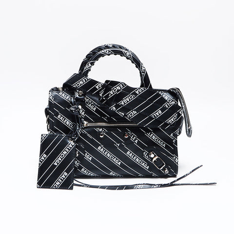 BALENCIAGA Mini City Nano Graffiti Shoulder Bag black WS14082