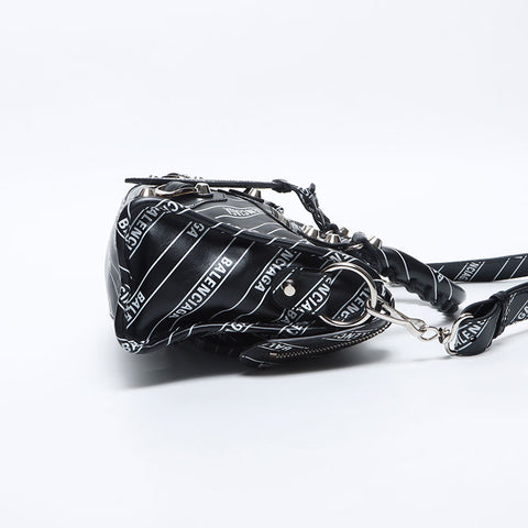 BALENCIAGA Mini City Nano Graffiti Shoulder Bag black WS14082