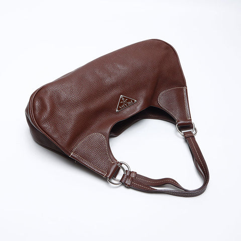PRADA Vitero Dyno One Belt Shoulder Bag Brown WS14083