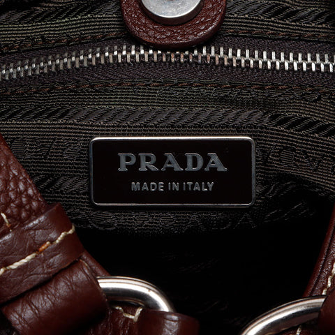 PRADA Vitero Dyno One Belt Shoulder Bag Brown WS14083