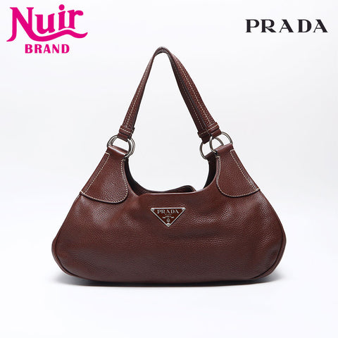 PRADA Vitero Dyno One Belt Shoulder Bag Brown WS14083