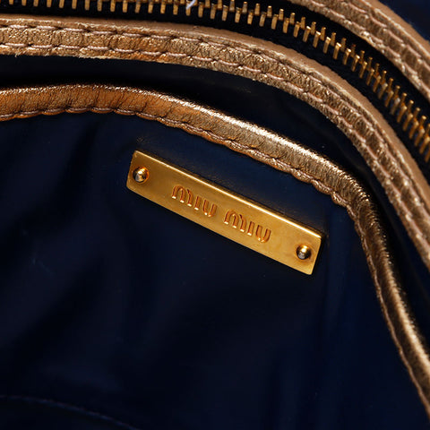 Miu Miu Denim Matelasse 2way Sac à bandoulière Marine WS14084