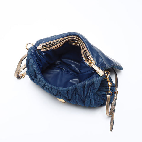 Miu Miu Denim Matelasse 2way Shoulder Bag Navy WS14084