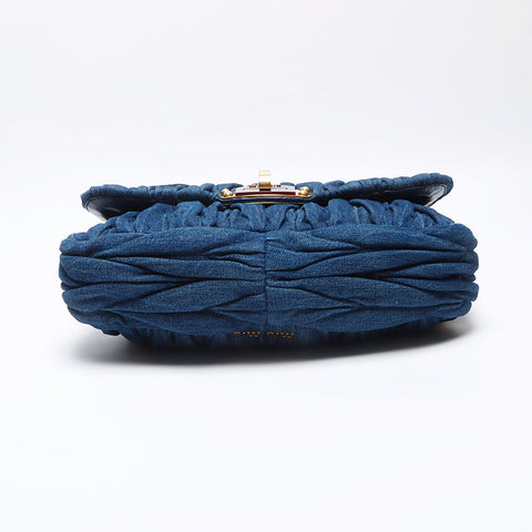 Miu Miu Denim Matelasse 2way Shoulder Bag Navy WS14084