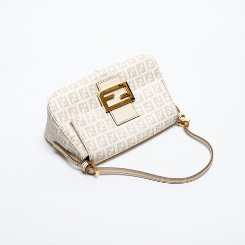 FENDI Mini Zucchino Mamma Bucket PVC Shoulder Bag white WS14085