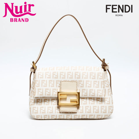 FENDI Mini Zucchino Mamma Bucket PVC Shoulder Bag white WS14085