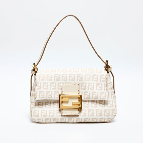 FENDI Mini Zucchino Mamma Bucket PVC Shoulder Bag white WS14085