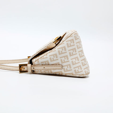 FENDI Mini Zucchino Mamma Bucket PVC Shoulder Bag white WS14085