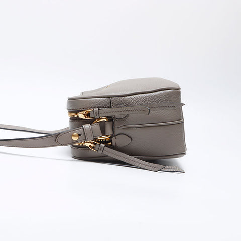 プラダ PRADA レザー ロゴ ショルダーバッグ グレー WS14087
