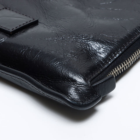 シャネル CHANEL 21番台 2015-2016 レザー FEMINISTE MAIS FEMINISTE クラッチバッグ ブラック WS14088