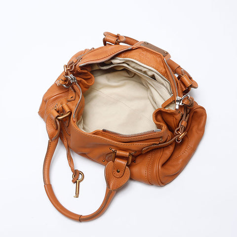 Chloe Paddington Leather Handbag Brown WS14089
