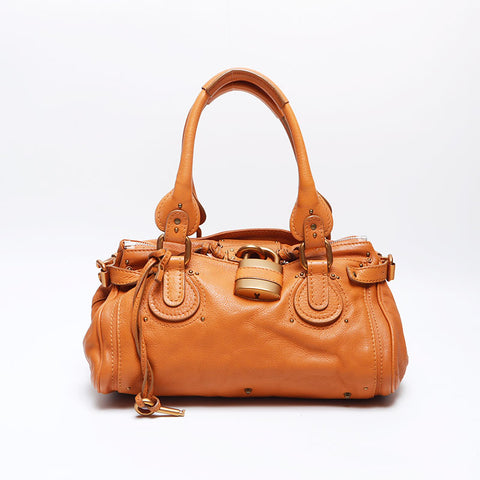 Chloe Paddington Leather Handbag Brown WS14089