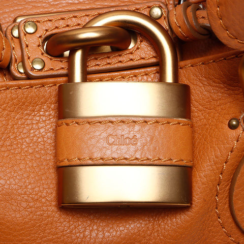 Chloe Paddington Leather Handbag Brown WS14089