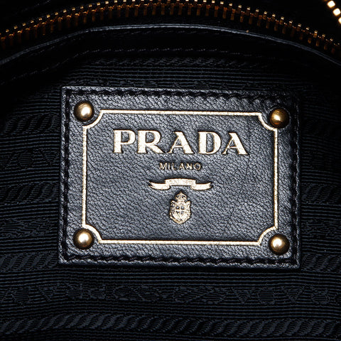 PRADA Nylon Logo Chain Shoulder Bag black WS14091