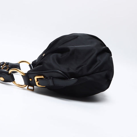 PRADA Nylon Logo Chain Shoulder Bag black WS14091
