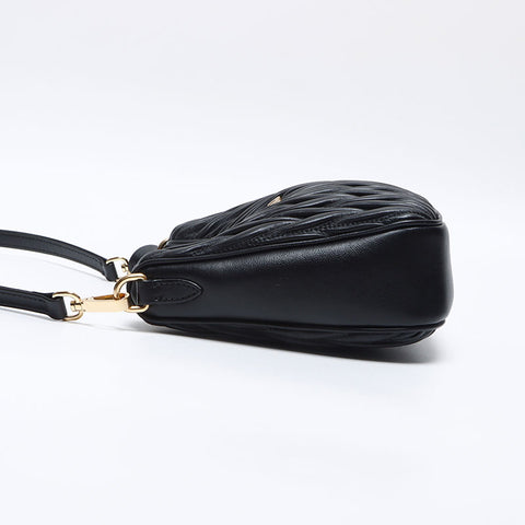 Miu Miu Logo Matelasse Shoulder Bag black WS14094