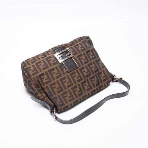 FENDI Mamma bucket Zucca Shoulder Bag Brown WS14095
