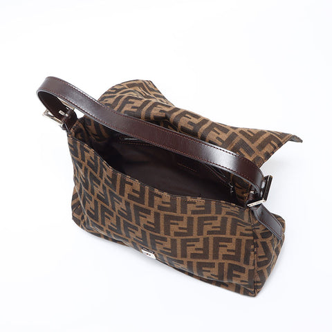 FENDI Mamma bucket Zucca Shoulder Bag Brown WS14095
