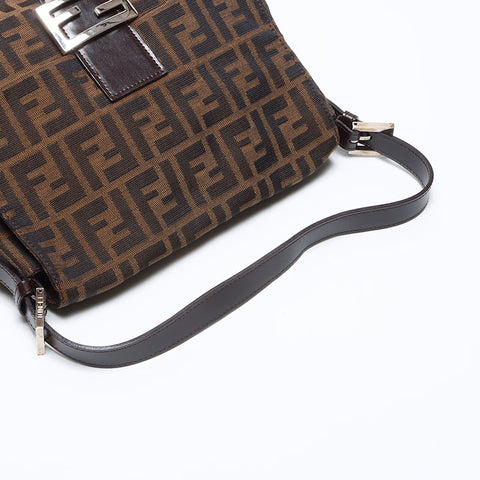 FENDI Mamma bucket Zucca Shoulder Bag Brown WS14095