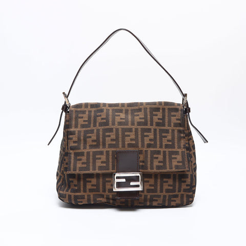 FENDI Mamma bucket Zucca Shoulder Bag Brown WS14095
