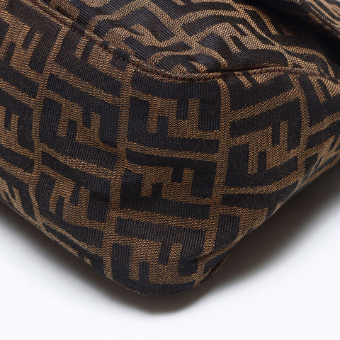 FENDI Mamma bucket Zucca Shoulder Bag Brown WS14095
