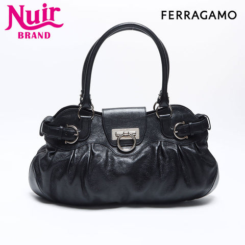 Salvatore Ferragamo Gancini leather Shoulder Bag black WS14099