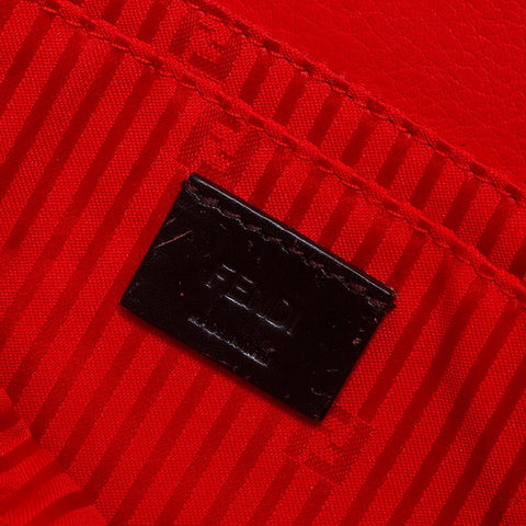 FENDI Fendista Leather Shoulder Bag Red WS14100