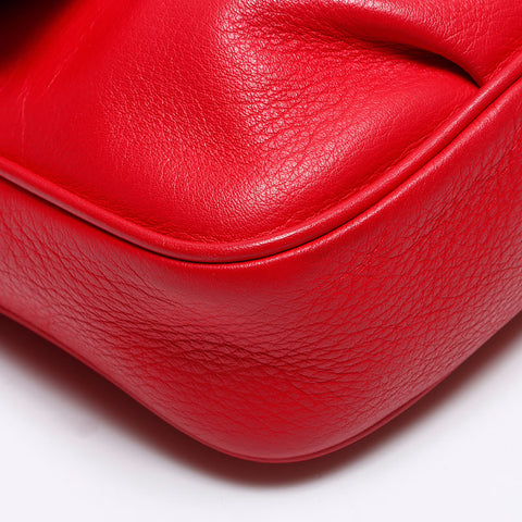FENDI Fendista Leather Shoulder Bag Red WS14100