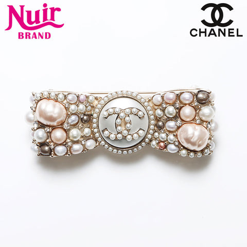 CHANEL G21V COCO Mark 2021 Pearl Ribbon Brooch gold WS14102