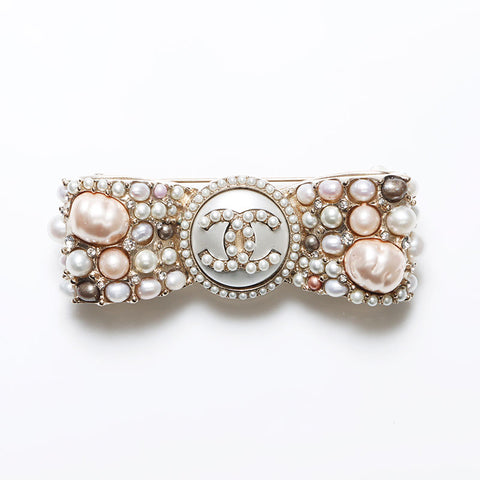 CHANEL G21V COCO Mark 2021 Pearl Ribbon Brooch gold WS14102
