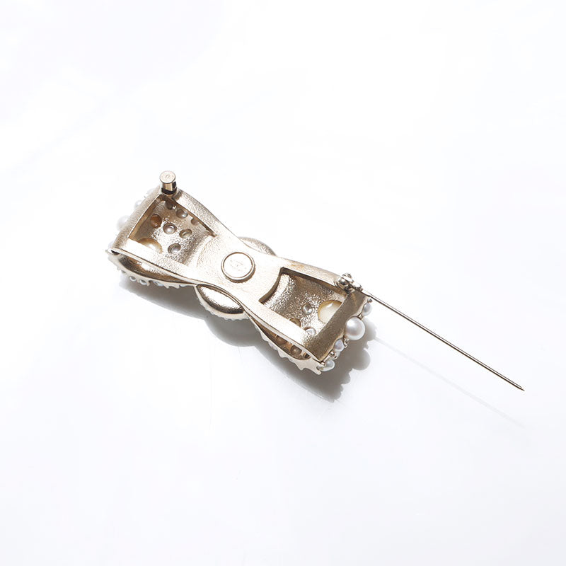 CHANEL G21V COCO Mark 2021 Pearl Ribbon Brooch gold WS14102 – NUIR