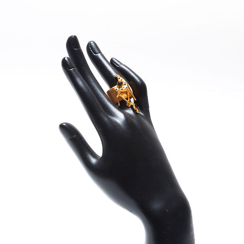 CHANEL 01A Deer COCO Mark No. 14 Ring gold WS14107
