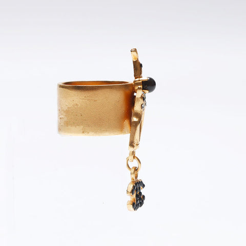 CHANEL 01A Deer COCO Mark No. 14 Ring gold WS14107