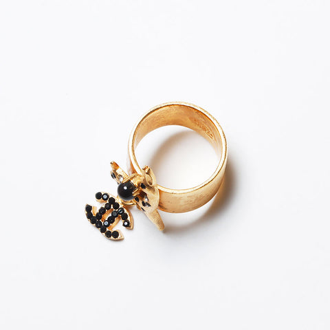 CHANEL 01A Deer COCO Mark No. 14 Ring gold WS14107
