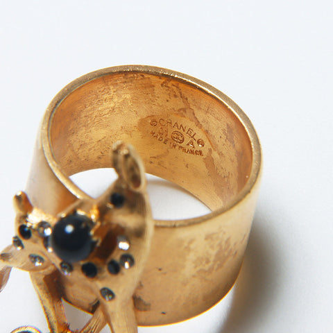 CHANEL 01A Deer COCO Mark No. 14 Ring gold WS14107