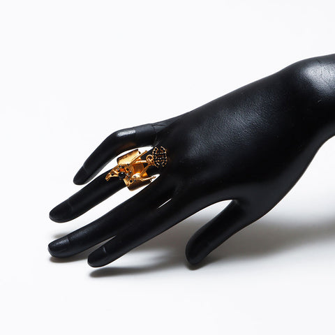 CHANEL 01A Deer COCO Mark No. 14 Ring gold WS14107