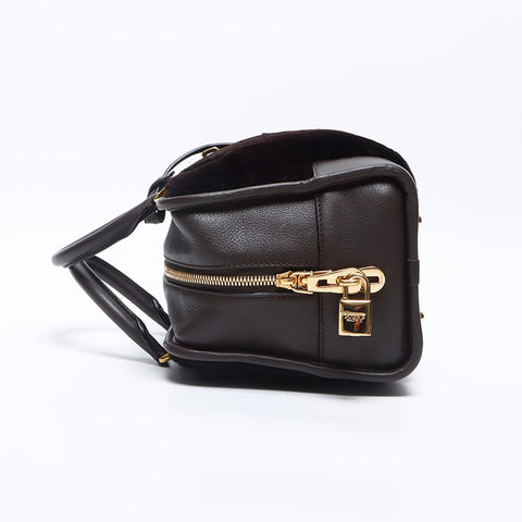 Loewe Amazona 28 Pelzhandtasche Brown WS14111