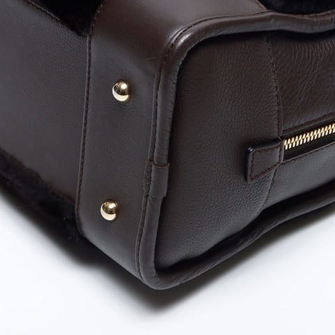 Loewe Amazona 28 Pelzhandtasche Brown WS14111