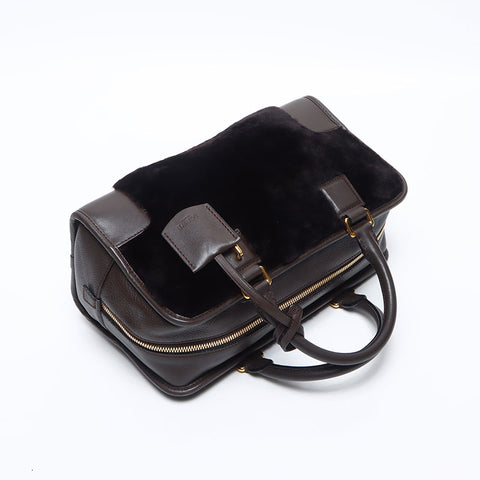 Loewe Amazona 28 Pelzhandtasche Brown WS14111