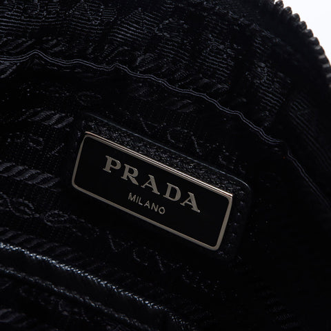 PRADA Nylon saffiano leather Shoulder Bag black WS14112