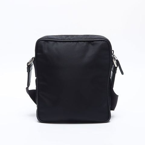 プラダ PRADA ナイロン サフィアーノレザー ショルダーバッグ ブラック WS14112