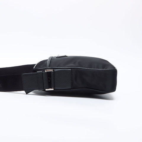 プラダ PRADA ナイロン サフィアーノレザー ショルダーバッグ ブラック WS14112