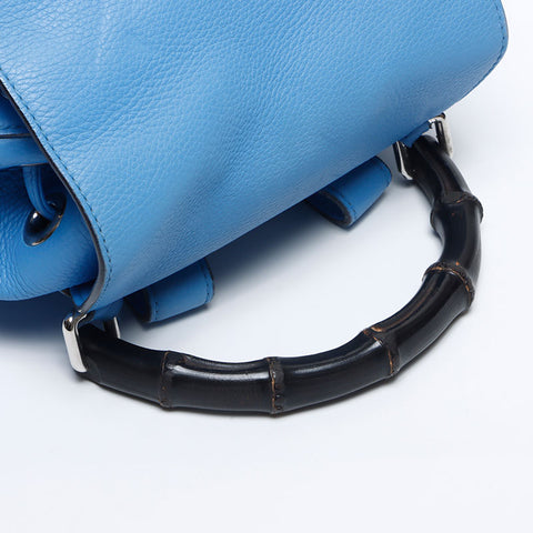 GUCCI Bamboo leather Backpack Â· Daypack blue WS14115